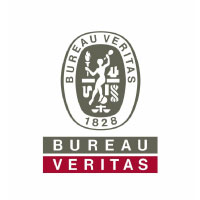 logo de bureau veritas en gris et rouge avec le sceau de l'entreprise.