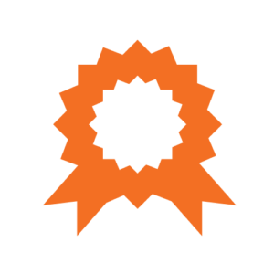 Icône pour symboliser nos certification : représente une étiquette orange.