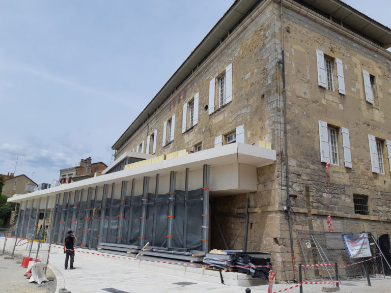 Photo du chantier de la maison des vin à bergerac en 2019.