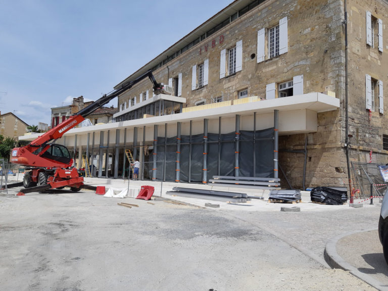 Photo du chantier de la maison des vin à bergerac en 2019.