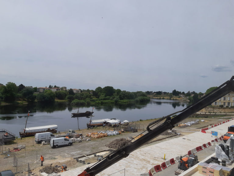 Photo du chantier de la maison des vin à bergerac en 2019.