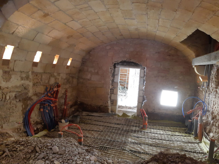 Photo du chantier de la maison des vin à bergerac en 2019.